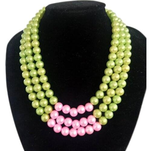 Handmade Multi Layers Pearl Choker Statement Necklaces Greek Letter Black Sorority Fraternity Sign Gift Party Decor Jewelry