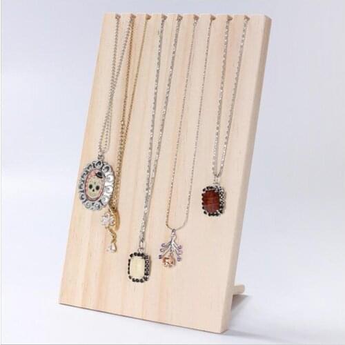 New High-end Raw Wood Jewelry Display Stand Necklace Holder Rack Necklace Hanging Shelf For Home Store Counter Show