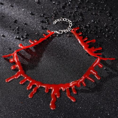 New Arrivals Halloween Blood Necklace Women Chokers Necklaces Halloween Party DIY Decorations Horrific Props Kids Toy Gifts