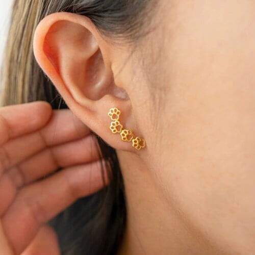 Paw Prints on My Heart ear studs