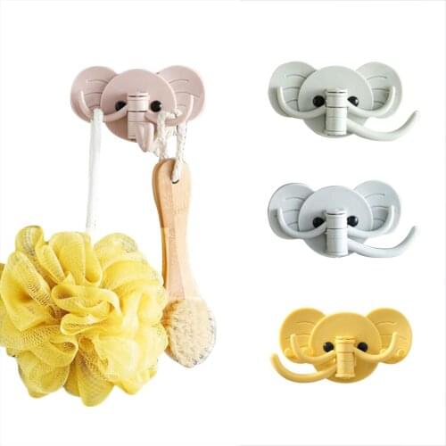 Self Adhesilve Elephant Nose Hook Coat Key Cap Wall Hooks Display Rack Home Bathroom Kitchen Hanging Rack