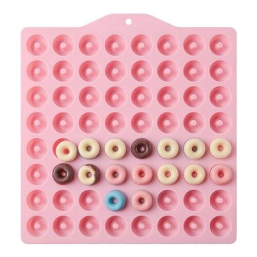 DIY 64-Hole Mini Donuts Fondant Silicone Epoxy Mold Candle Chocolate Soap Round Candy Cake Decoration Kitchen Baking Tool