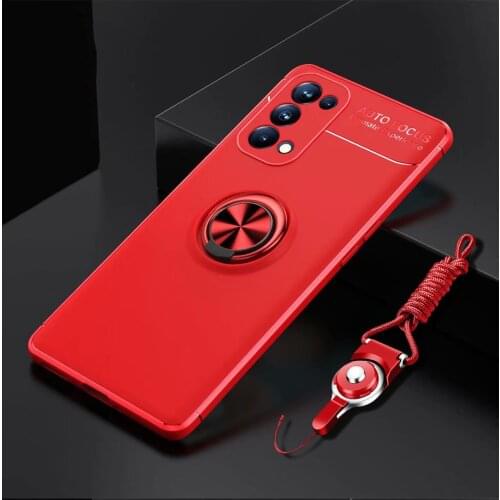 Silicone case For Reno 5 Pro 5G 2020 Reno4 Lite Z 5G 4F SE case With Strip Cover For OPPO A15 A73 A53 A33 Finger Ring Holder