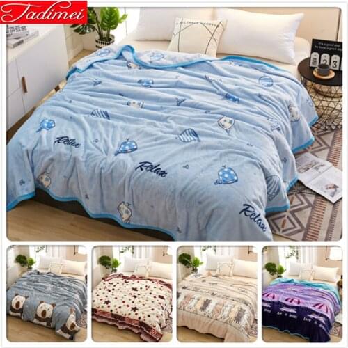 Blue Thick Blanket Adult Kids Child Student Soft Bed Cover 120x200 150x200 180x200 200x230 230x250 Bedspreads Sheet Pad for Sofa