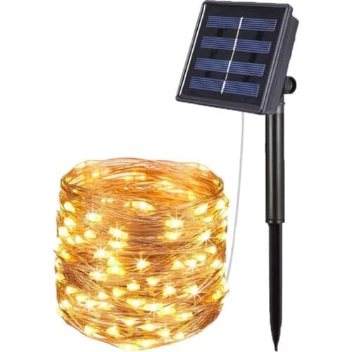 LED Solar String Fairy Lights Garland Patio Lights 12m Waterproof Outdoor Garland Halloween Decorations for Home Outdoor