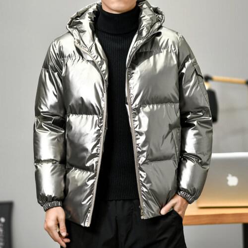 Thick warm mens winter jacket hooded solid parka men casual mens winter coat