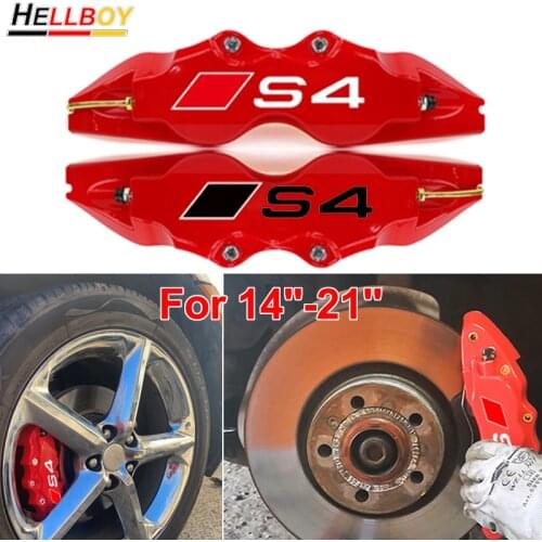 14-21inch Car Brake Pad Discs Caliper Cover For AUDI S4 B8 B9 RS4 A4 B7 A3 S3 8V 8P A5 S5 Front Rear Tire Wheel Rim Accessories