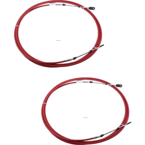 2Pcs Marine Yacht Boat Engine Motor Control Throttle Shift Cable, Size 12Ft