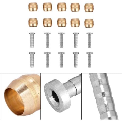 Bike Hydraulic Disc Brake Hose Olive Connector Insert Silver 10 Set Stainless Steel Bike Disc Brake Olive Insert For SHIMANO