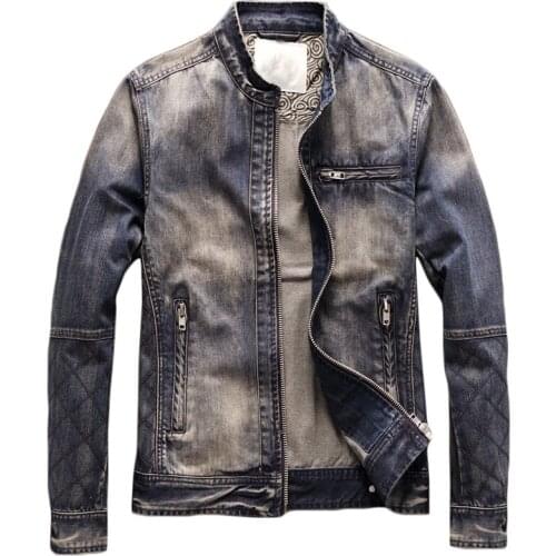 Vintage European Style Mens Jeans Jackets Summer Spring Oversized 4XL Automotive Mans Denim Coats Plus Uniforms Overcoats A986