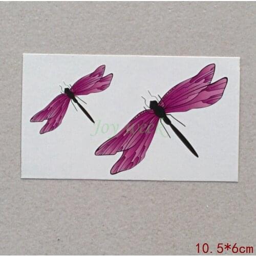 Waterproof Temporary Tattoo Sticker pink dragonfly tattoo animal tatto stickers flash tatoo fake tattoos for girl women kids