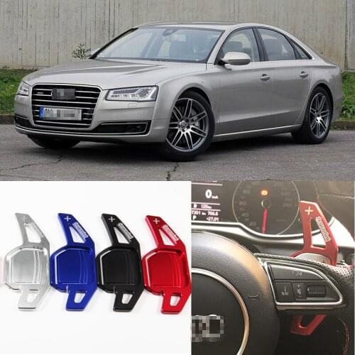 2pcs High Quality Aluminum Car Steering Wheel Shift Paddle Shifter Extension For Audi A8 2011-2017 Car-styling