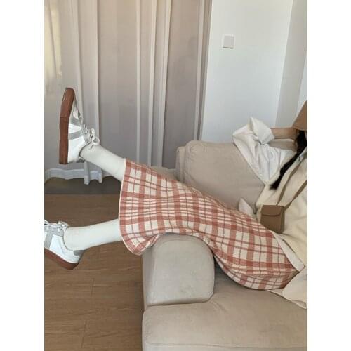 New Spring Summer Fashion Women Preppy Style Punk Gothic Girls Harajuku Pink Striped Grid Skirt Sweet Hot Girl Long Skirts