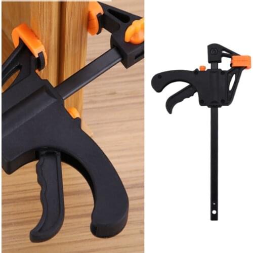 1pc 4 Inch Clip Quick Ratchet Release Speed Squeeze Wood Working Work Bar F Clamp Clip Kit Spreader Gadget Tools DIY Hand Tool