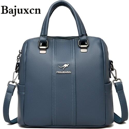 3-in-1 Women Backpacks Vintage Female Shoulder Bags Soft Leather Backpack Ladies Travel Back Pack Luxury Bags for Girls Mochila