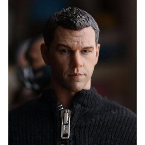 1/6th Scale Matt Damon Head Sculpt The Older Version Darker For 12" Male Boy Action Figure Body