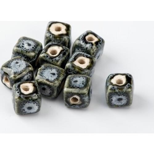 10# 20pcs Square Shape Quality Ceramic beads China Not natural stone China Ceramics beads #A525A