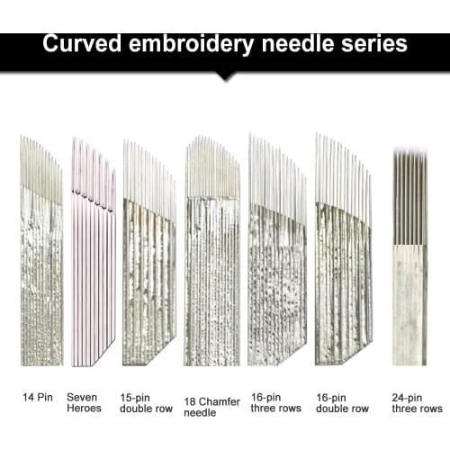 10pcs/lot Tattoo Needles 1row/2row/3row 14/18/15/16/21/24pin Microblading Sterilize blade permanent makeup eyebrow 3D Embroidery