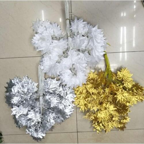 12pcs 60cm Artificial Maple Leaf Branch For Plant Wall Background Wedding Home Hotal Office Bar Decorative