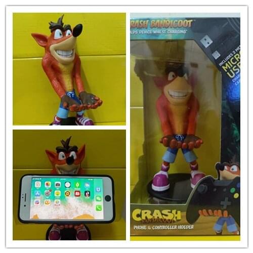 18CM Crash Bandicoot Holds Device Whilst Charging Phone & Contrller Holder Includes 2 Metre Micro USB PVC Collect Toy Gifts
