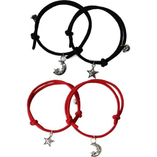 2 PCS/Set New Fashion Couple Bracelets Black Rope Stars Bracelet for Women and Men Paired Bracelets Gifts for Lovers