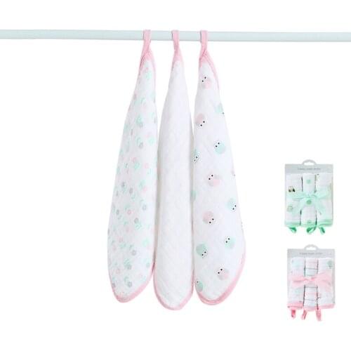 3Pcs Newborn Saliva Towel Gauze Facecloth Baby Washcloths Nursing Handkerchief