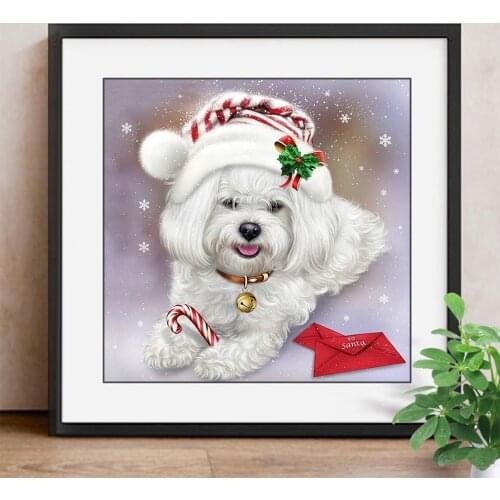 Diamond Painting Full Square Dog 5D DIY Diamond Embroidery Mosaic Picture Of Rhinestone Animal Christmas Decoration Home