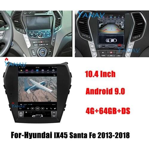 Car Stereo For-Hyundai IX45/Santa fe 2013-2018 Audio Video Multimedia DVD Player GPS Navigation Tesla Vertical Screen Car Radio