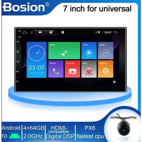 PX6 4GB+64GB 2din 1 DIN car radio gps android 10 car stereo player recorder Radio Tuner GPS Navigation support SWC BT WIFI DSP
