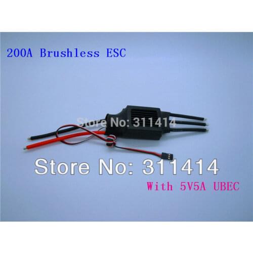 1piece 200A Brushless ESC Come With 5A BEC for RC Airplane Aircraft Model + Free Shipping High Quality Retail & Dropshipping