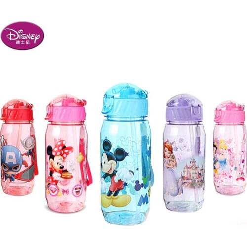 Disney girls Mickey Mouse Cartoon cups With straw boys Captain America Sport Bottles Princess Sophia Feeding cups