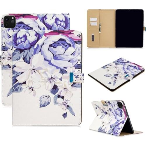 Tablet Case for iPad Air 10.5 10.9 10.2 Pro 11 Fundas Fashion Painted Leather Soft TPU Back Shell Full Protection Stand Cover
