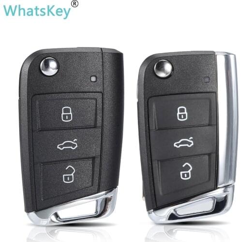 WhatsKey 3 button Folding Flip Remote Key Shell Case For VW Golf 7 4 5 Passat b5 b6 polo Touran Jetta Seat Skoda Replacement key
