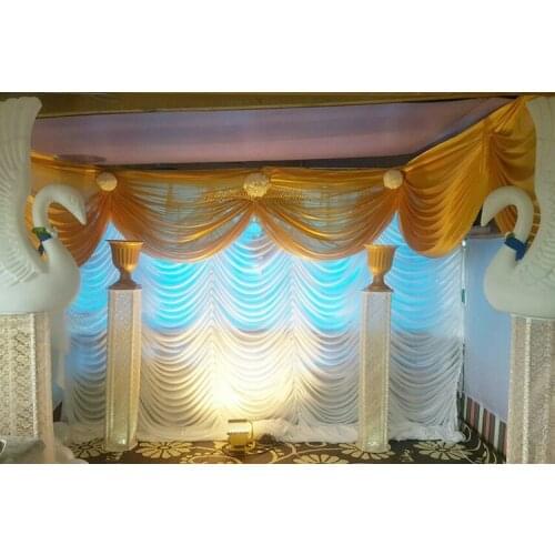 Pure White Waterfall Wedding Backdrop Stage Curtain Wedding Decoration