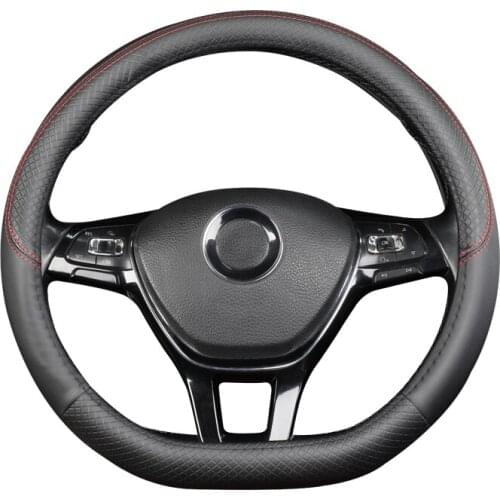 D Shape Car Steering Wheel Cover Leather for Golf K3 POLO JATTA Suzuki Swift Nissan Rogue 2017 2018 2019 2020