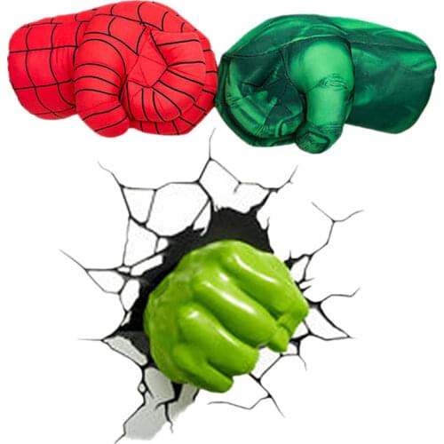 Boy Hulk Gloves Childrens Spider-Man/Captain America/ Thanos Gloves Cosplay Game Fantasy Props Gifts