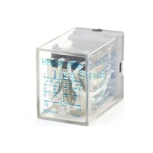 HH54P 200/220VAC Coil 14-Pin 4PDT Electromagnetic Relay Mini White LED Electromagnetic Relay Fast Delivery