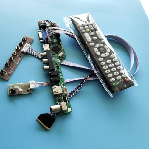 Kit for LTN140AT07 remote LVDS USB VGA panel 40pin Screen HDMI 1366x768 LCD LED TV AV Controller board monitor Audio Display 14"