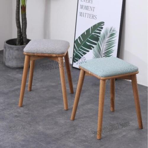 Creative Nordic Solid Wood Dining Table Stool Dressing Stool Nordic Shoe Changing Stool Home Entrance Bench
