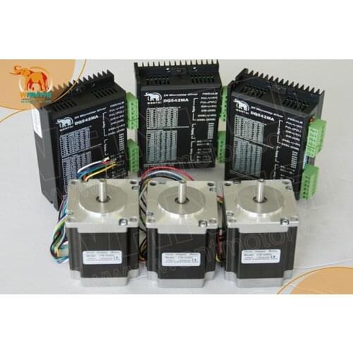 Best Sell! CNC Wantai 2 Axis Nema23 Stepper Motors 57BYGH633 270oz-in+Driver DQ542MA 4.2A 50V 125Micro Mill Laser Printer Robot