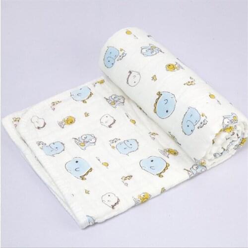 Newborn Muslin Blanket Infant Bebes 100% Organic Cotton 6 Layers Gauze Bath Towel Baby Swaddle Blankets Hold Wraps 110*110cm