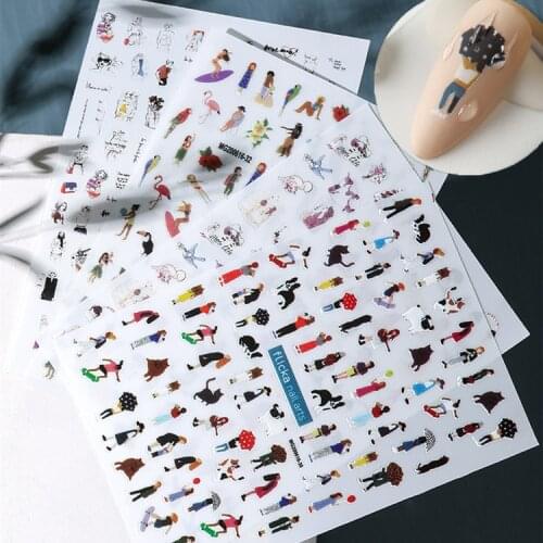 Newest MG0616-32 3D design nail stickers 3d Japan Korea style nail decals self-adhesive DIY nail decoration wraps