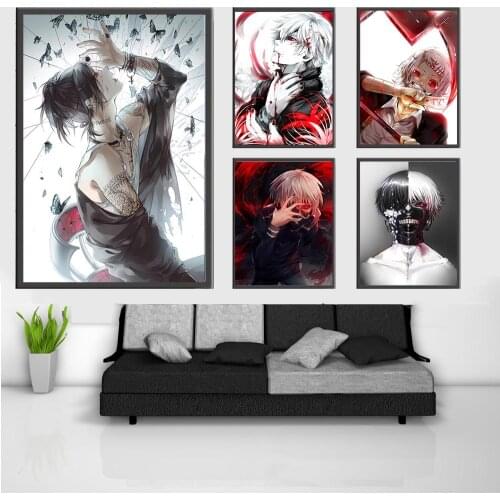 Wall Art Home Decor Print Canvas Painting Japan Anime Kaneki Ken Tokyo Ghoul Nordic Style Poster Modular Picture For Living Room