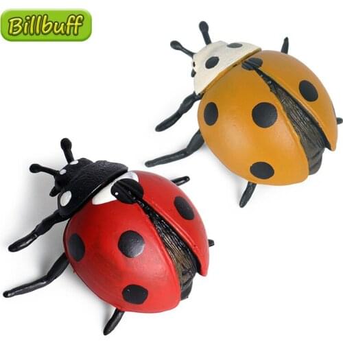 New Simulation Insects Animal PVC Ladybug Model Action Figures Collection Miniature Cognition Educational Toys for Children Gift