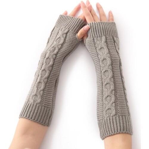 New Fashion Women Ladies Winter Casual Knitted Wrist Arm Hand Warmer Long Mitten Fingerless Gloves