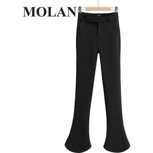 New Solid High-Waisted Horseshoe Casual Pants Women Streetwear Show Leggings Long Flared Trousers Woman Chic Slim-Down Trousers