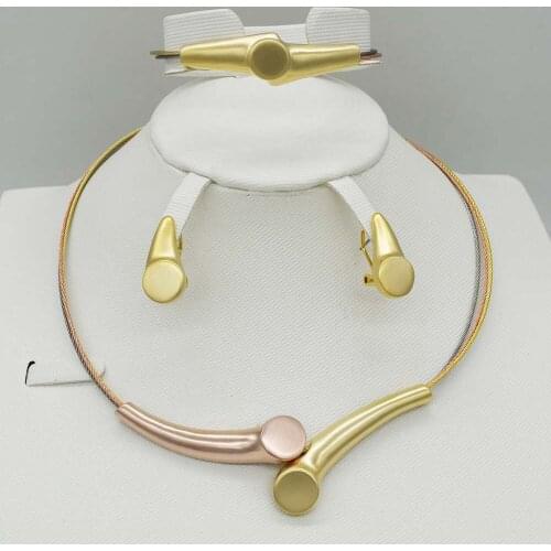 New High Quality Fashion Dubai Jewelry PART BIG Set Gold color Wedding African Beads Jewelry necklace earrings bracelet ring