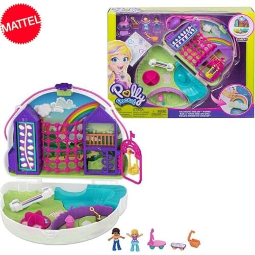 Original Mattel Polly Pocket Shani Rainbow Dream Girls 8 Cm Toys for Children New Toys for Children Mermaid Kid Reborn Dolls