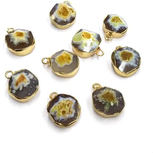 Natural Stone Agates Pendants irregular shape Exquisite charms for Jewelry Making Diy necklace accessories Reiki Healing Gift