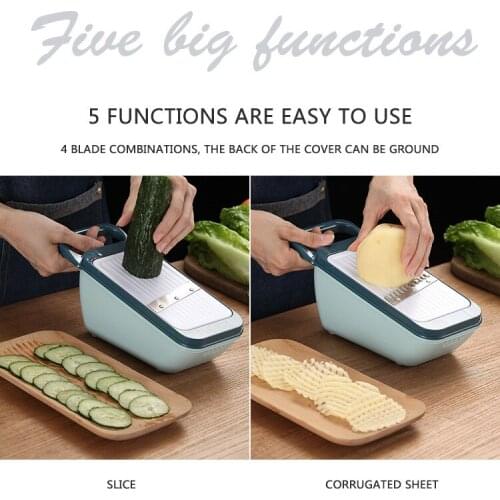 Manual portable multi-function vegetable cutting shredded sliced kitchen tool artifact set